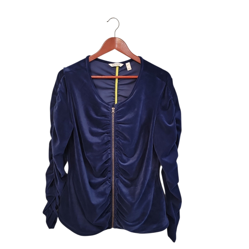 Susan Lucci Designer Athletic Navy‎ Ruched Velvet Womens Size XL Workout